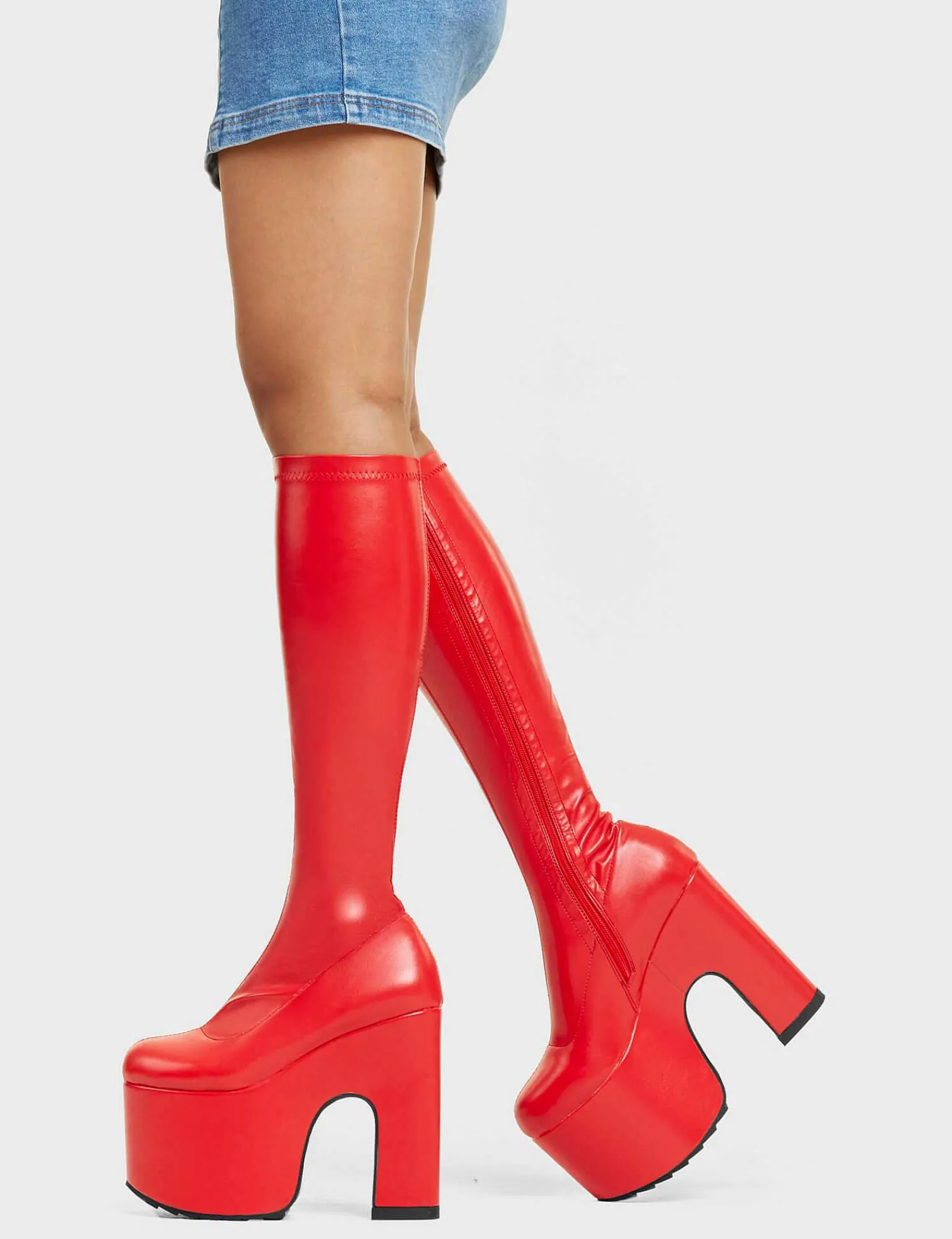 Lamoda Chunky>Awkward Chunky Platform Knee High Boots