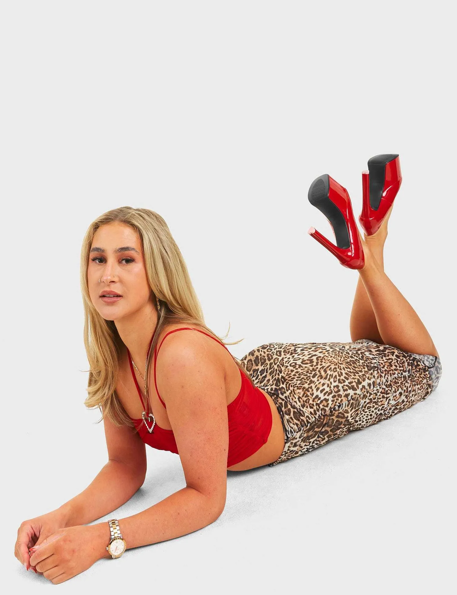 Lamoda Platform>Baddy Platform Heels Red Pat