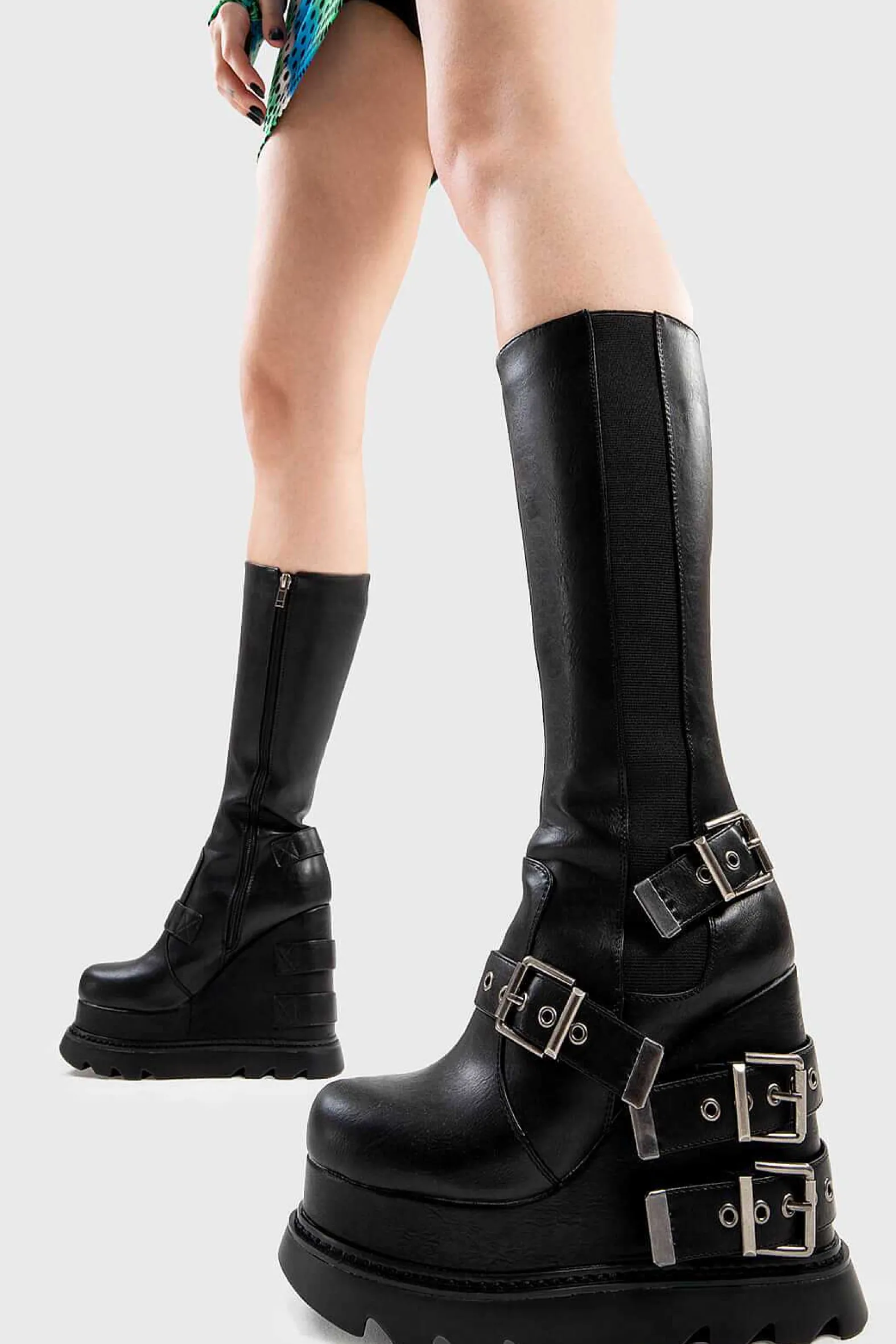 Lamoda Calf>Causing Riots Chunky Platform Calf Boots