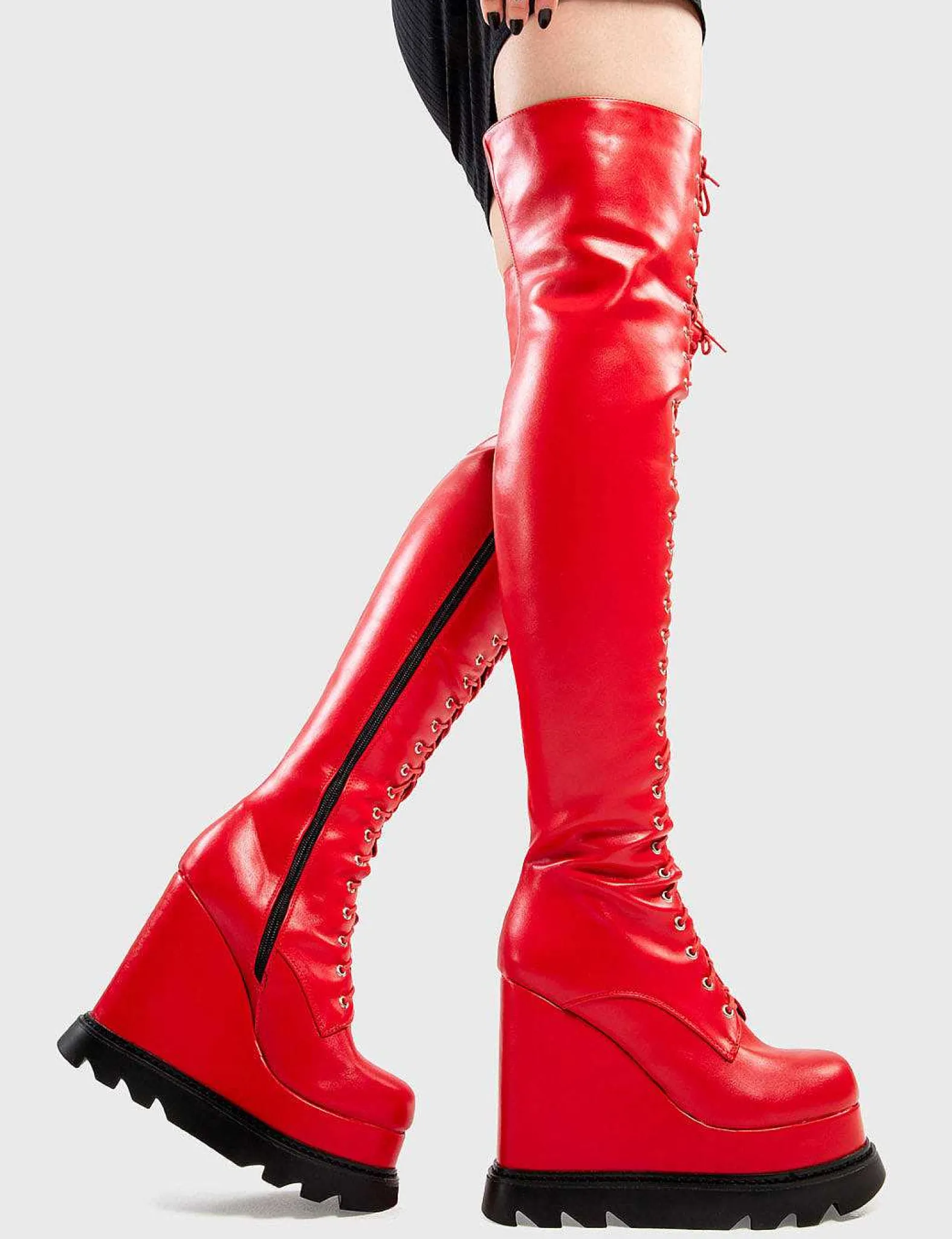 Lamoda Chunky>Cold Outside Chunky Platform Thigh High Boots
