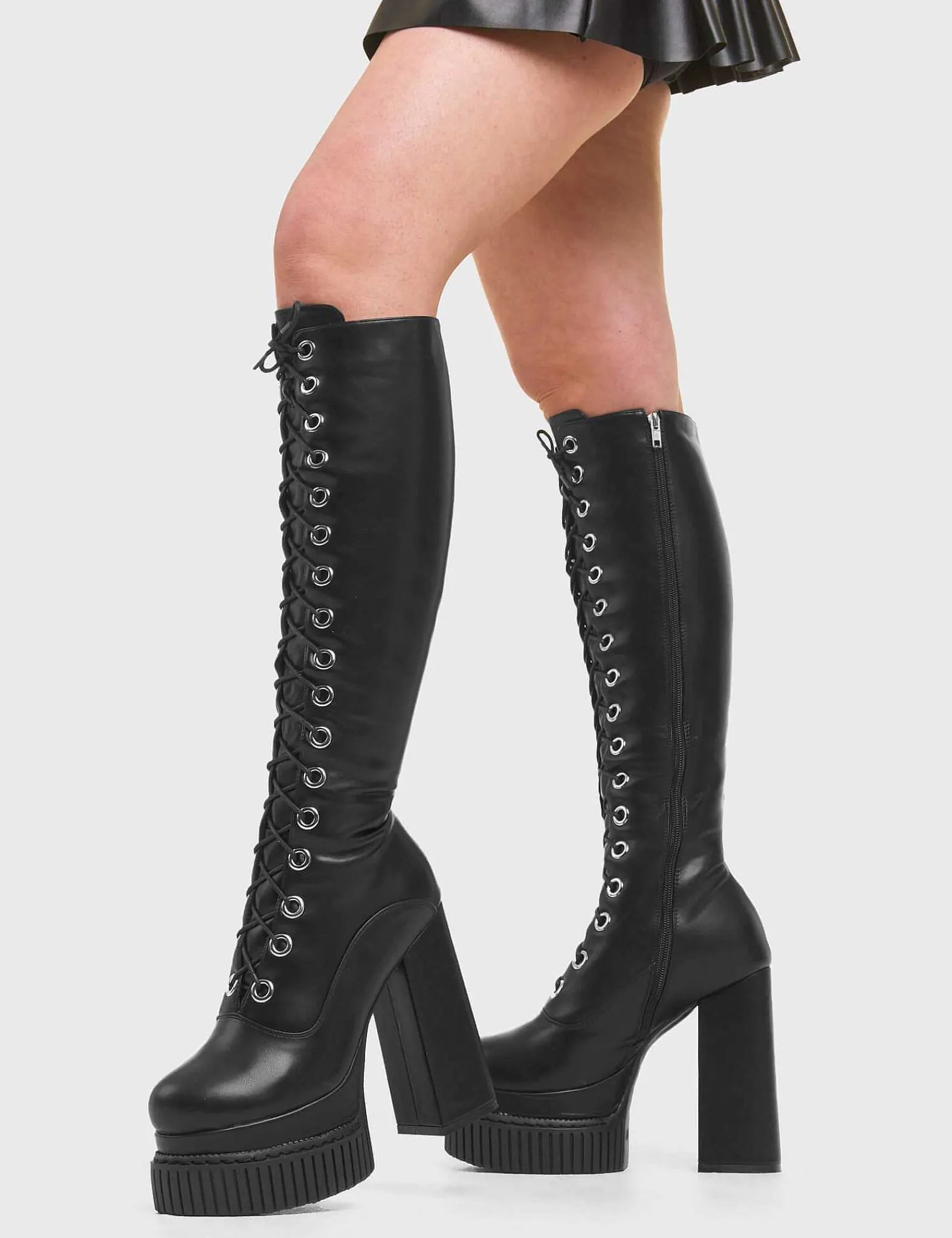 Lamoda Knee High>Elevators Creeper Platform Knee High Boots