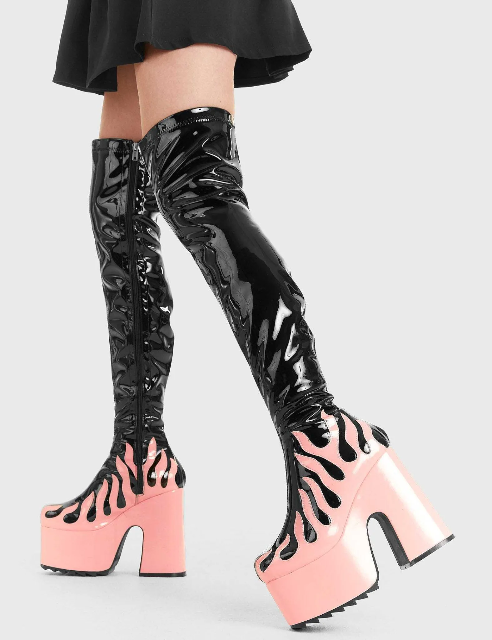 Lamoda Thigh High>Light Up Platform Thigh High Boots
