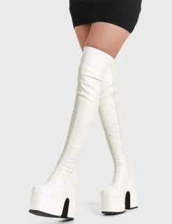 Lamoda Chunky>Not Ready Chunky Platform Thigh High Boots
