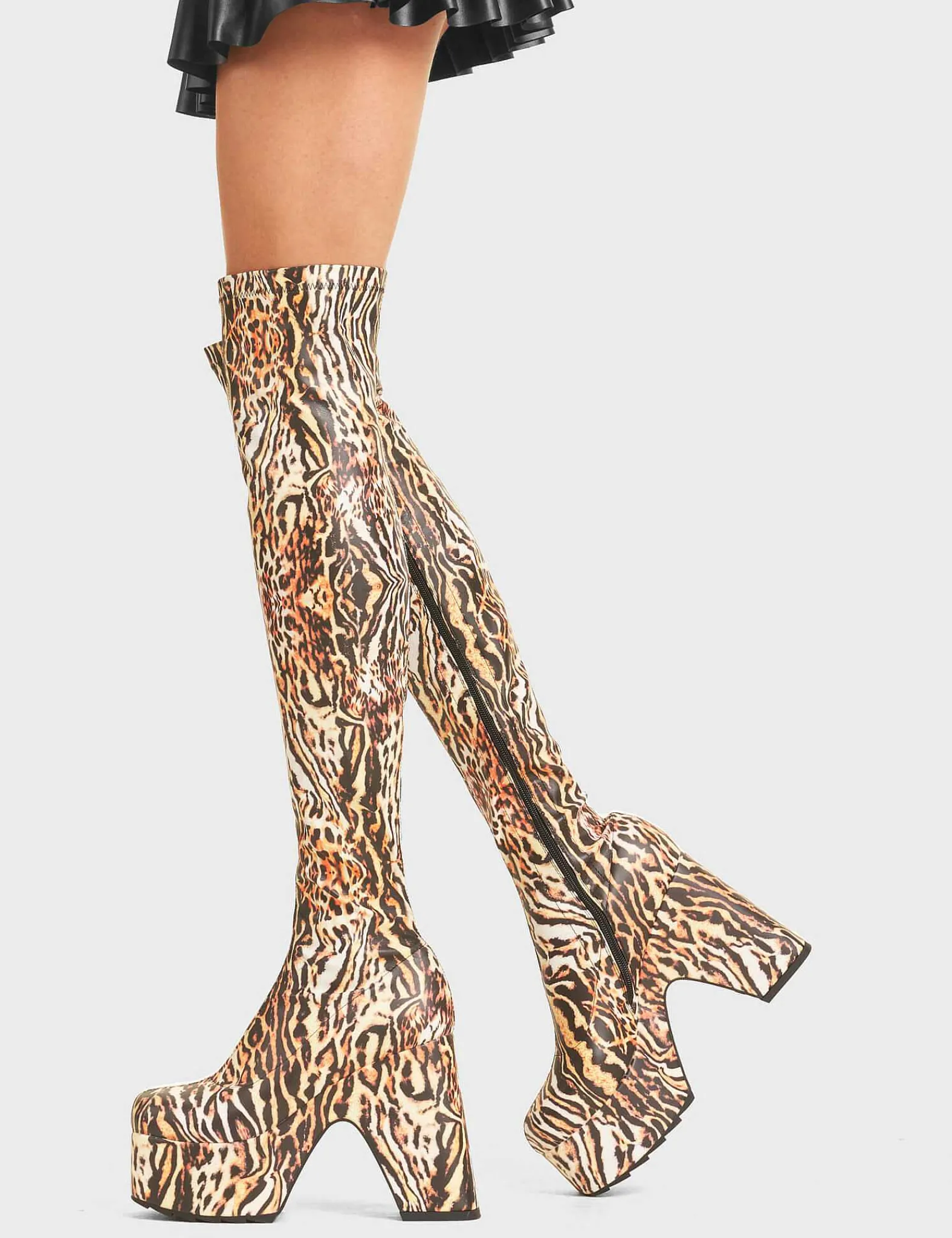 Lamoda Thigh High>Not Your Worry Platform Thigh High Boots