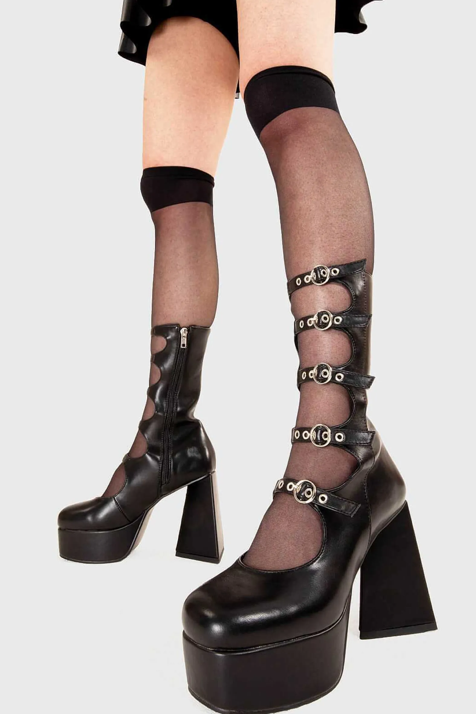 Lamoda Platform>Padlock Platform Calf Boots