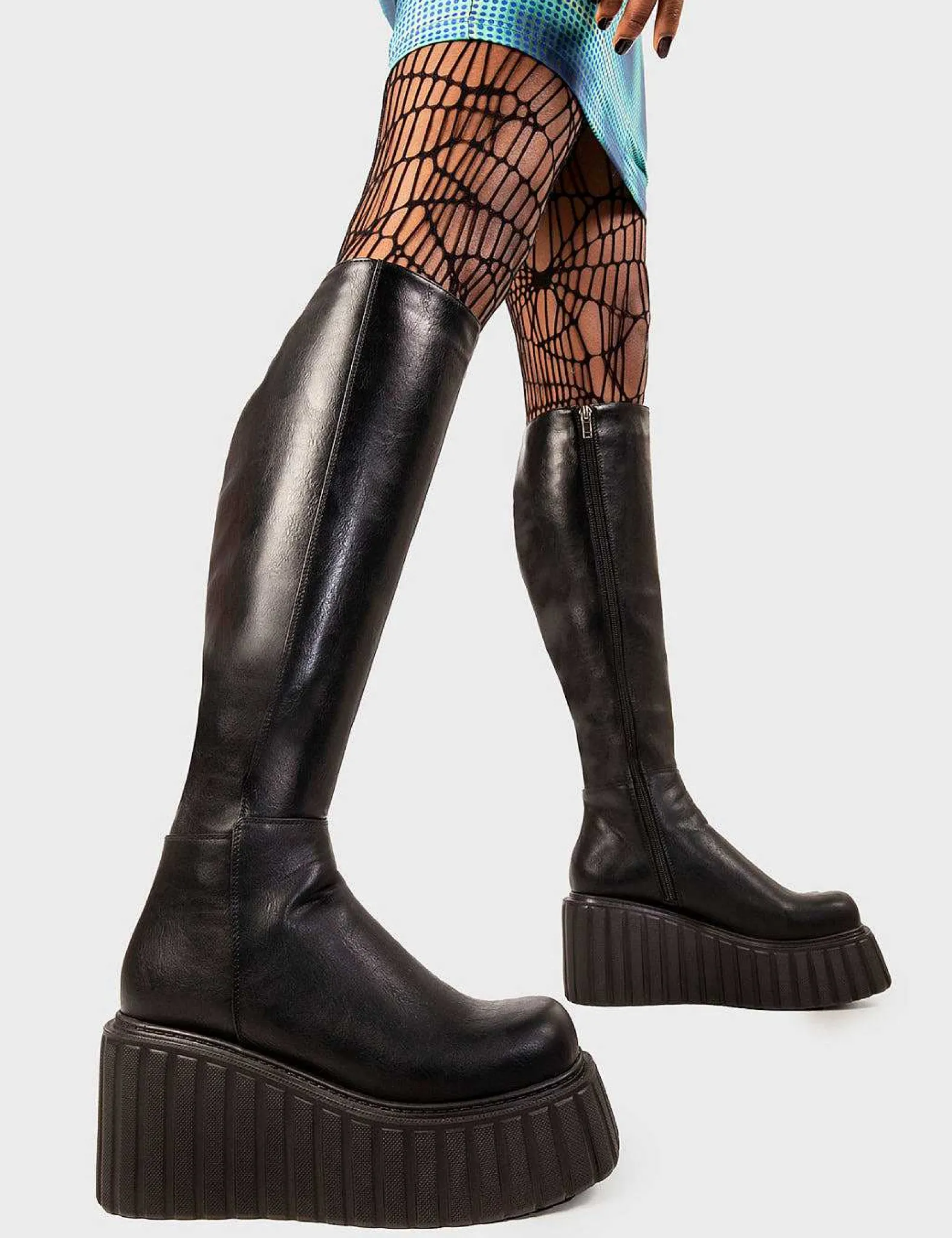 Lamoda Creepers>Pillow Talk Chunky Creeper Platform Knee High Boots