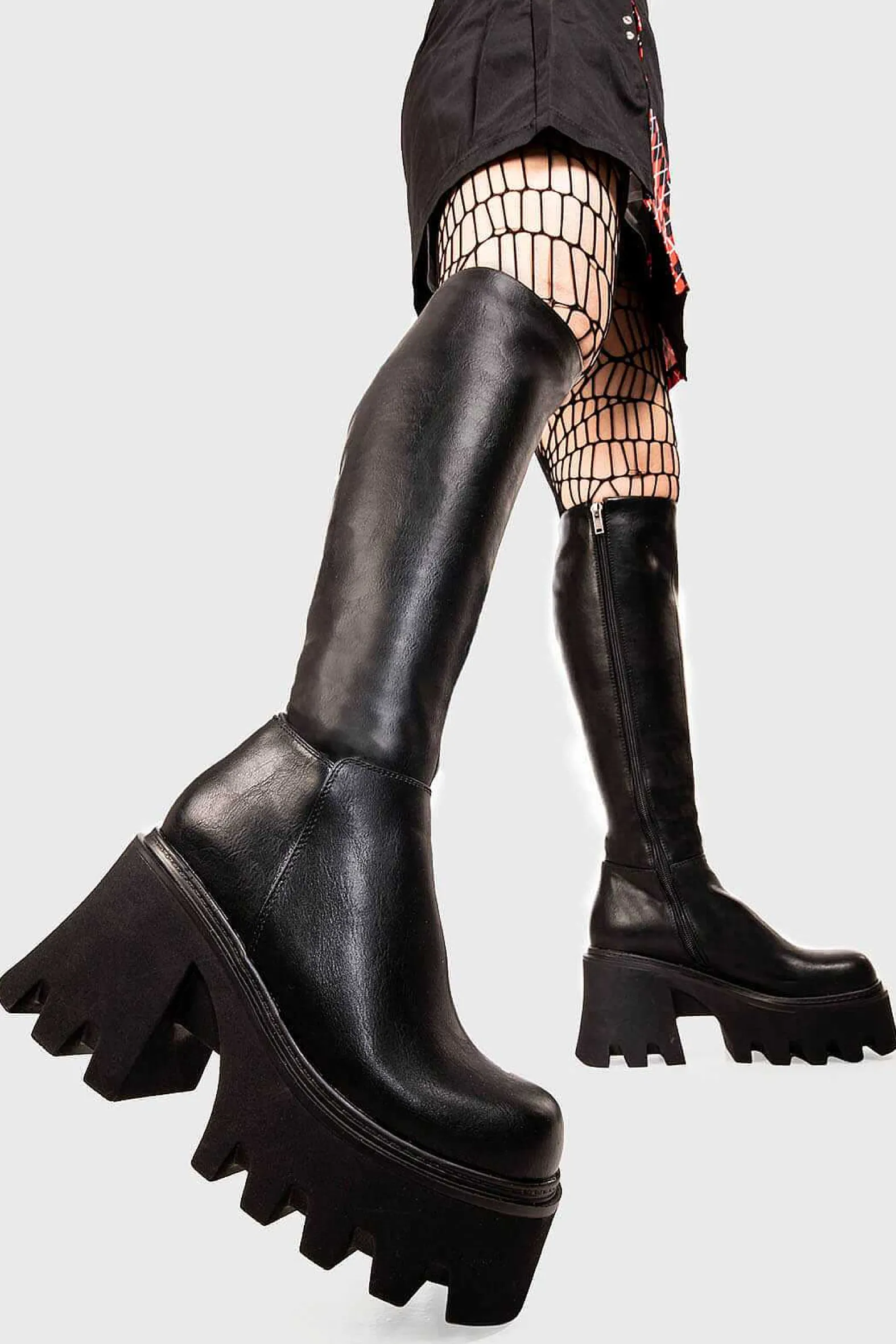 Lamoda Chunky>Ready Wide Calf Chunky Platform Knee High Boots
