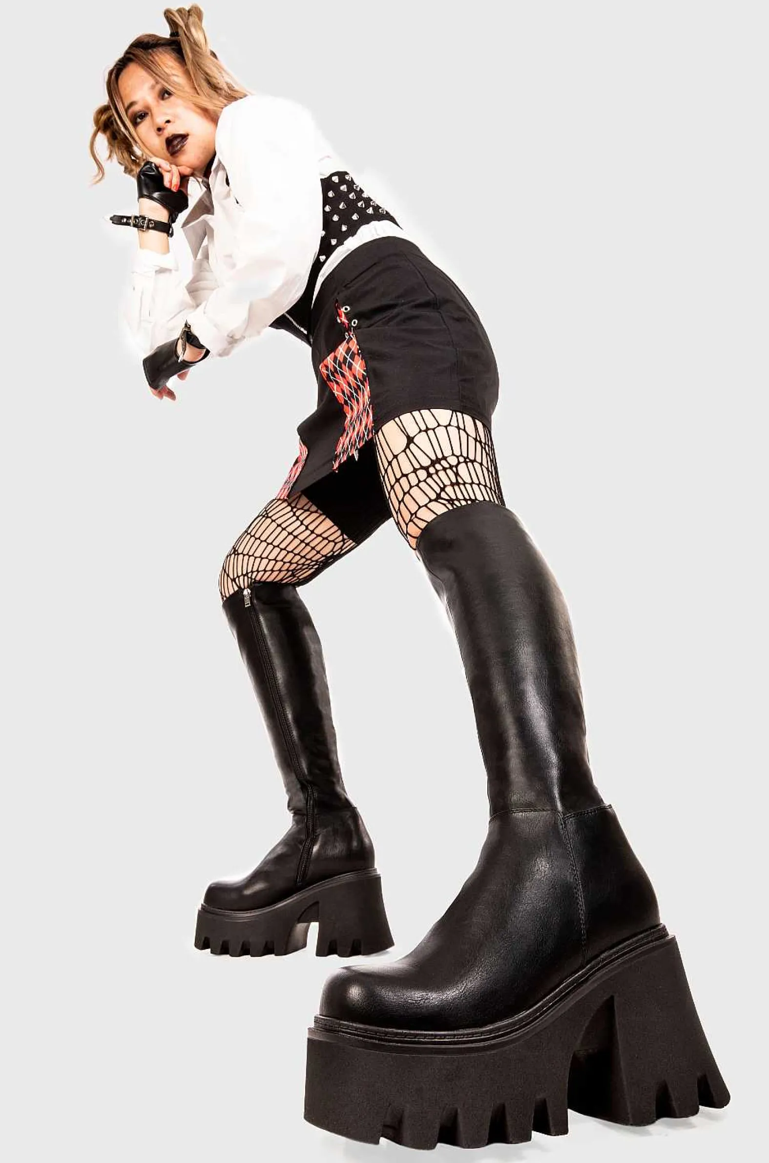 Lamoda Chunky>Ready Wide Calf Chunky Platform Knee High Boots