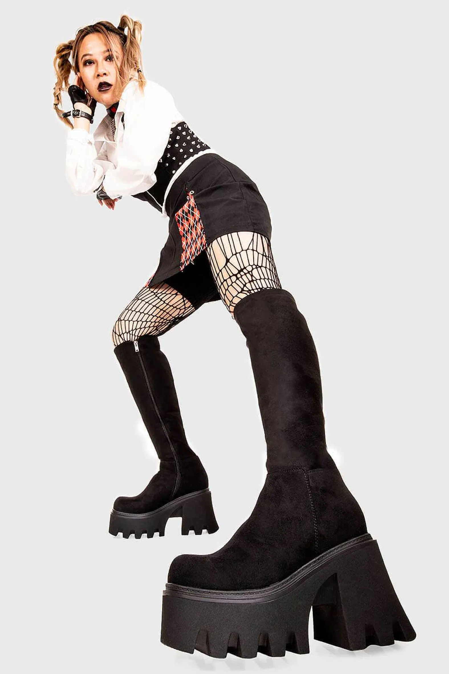 Lamoda Chunky>Ready Wide Calf Chunky Platform Knee High Boots
