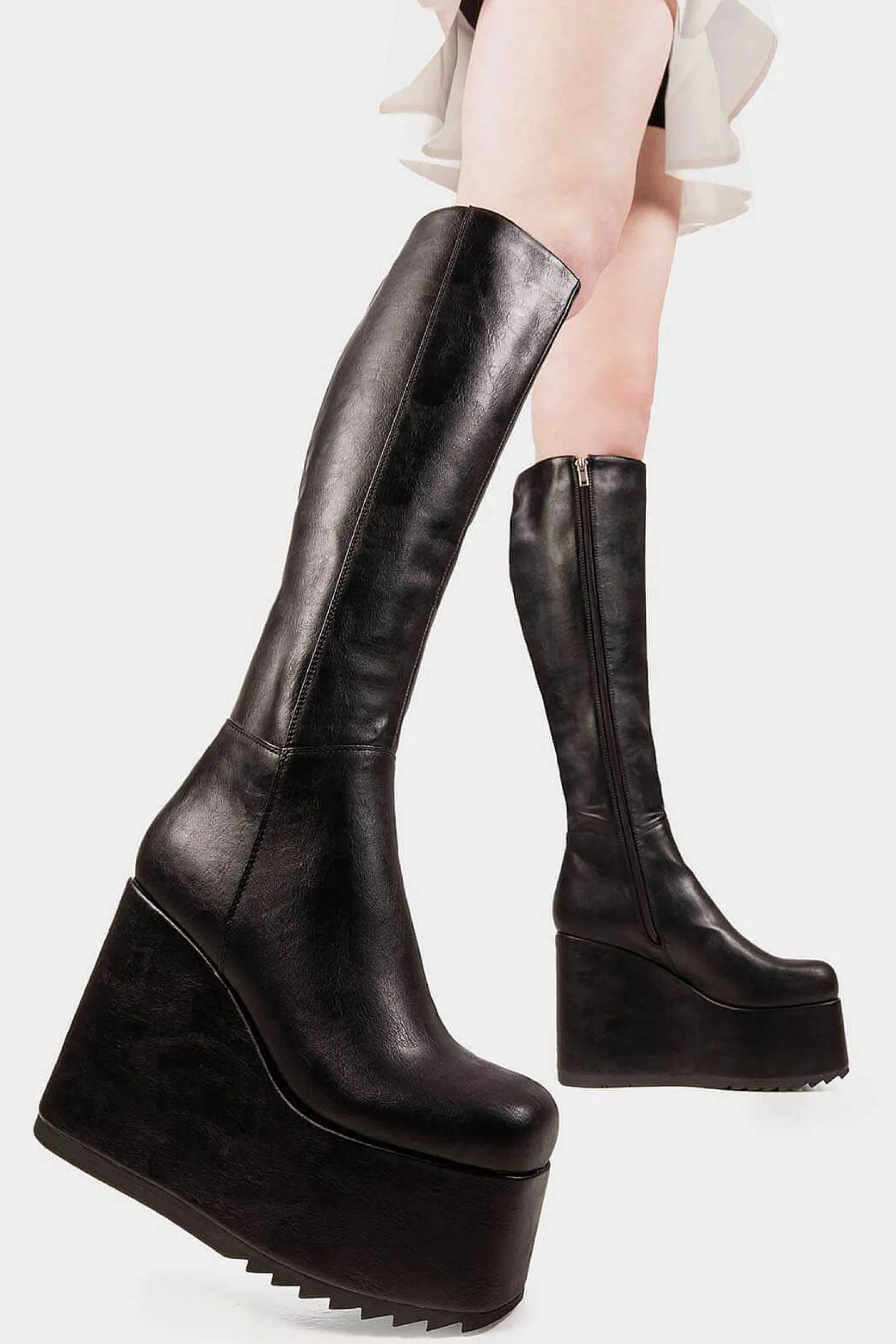 Lamoda Chunky>Right Hand Chunky Platform Knee High Boots