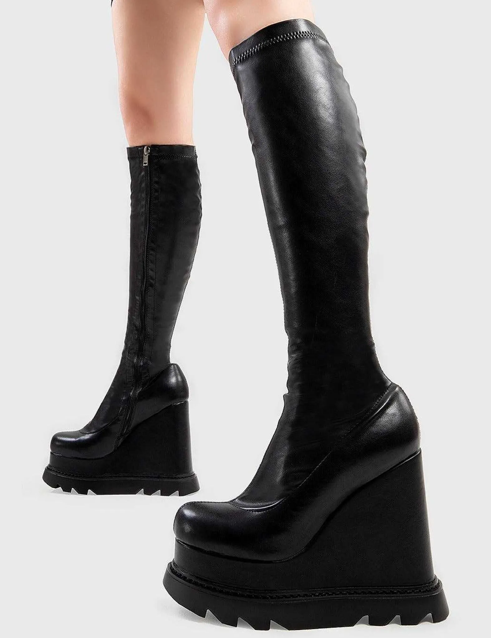Lamoda Calf>Roses Chunky Platform Calf Boots