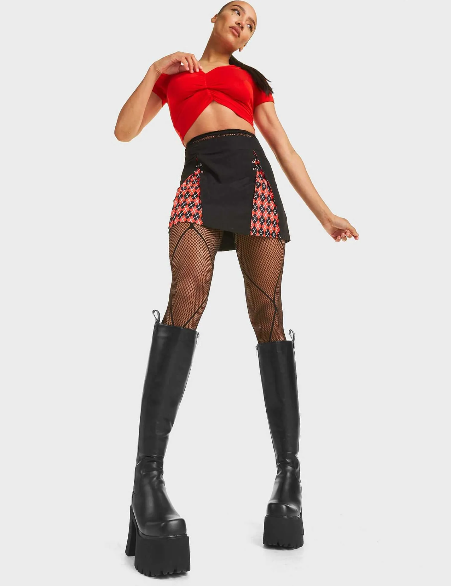 Lamoda Knee High>Spot On Chunky Platform Knee High Boots