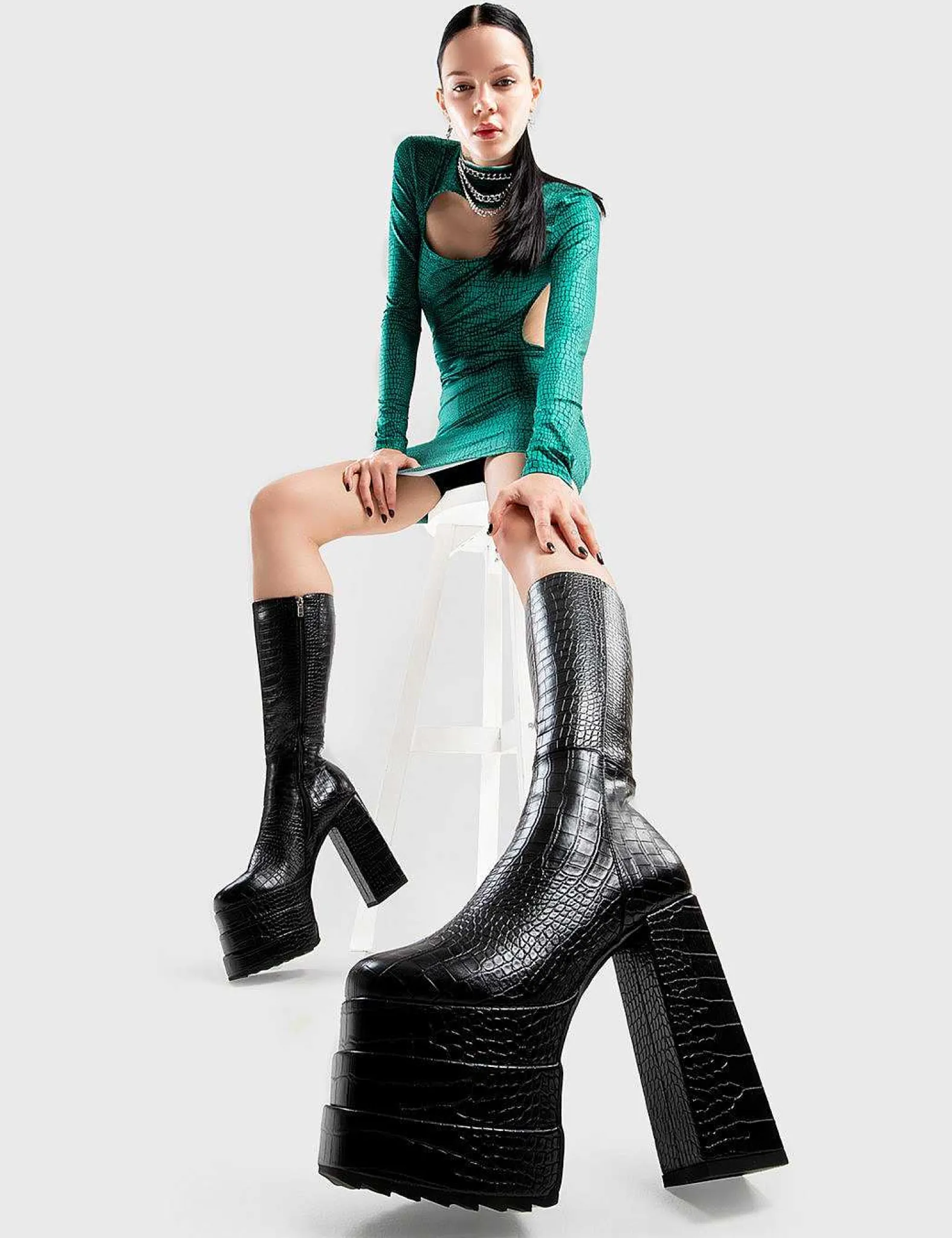 Lamoda Calf>Step On You Platform Calf Boots