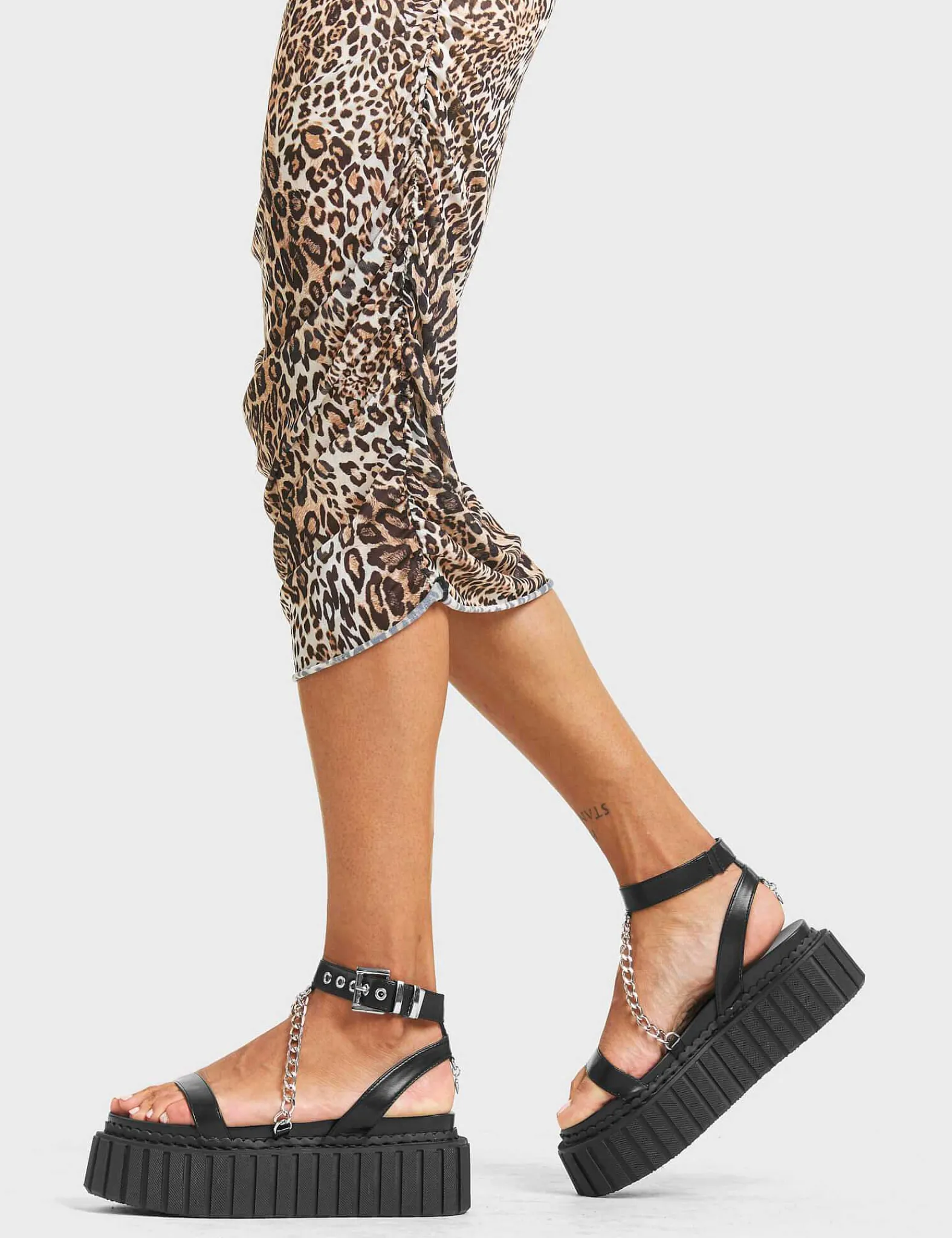 Lamoda Platform>Sun Tan Chunky Platform Creeper Sandals