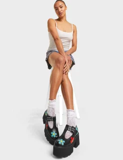Lamoda Chunky>Watch Me Chunky Mary Jane Shoes Flower