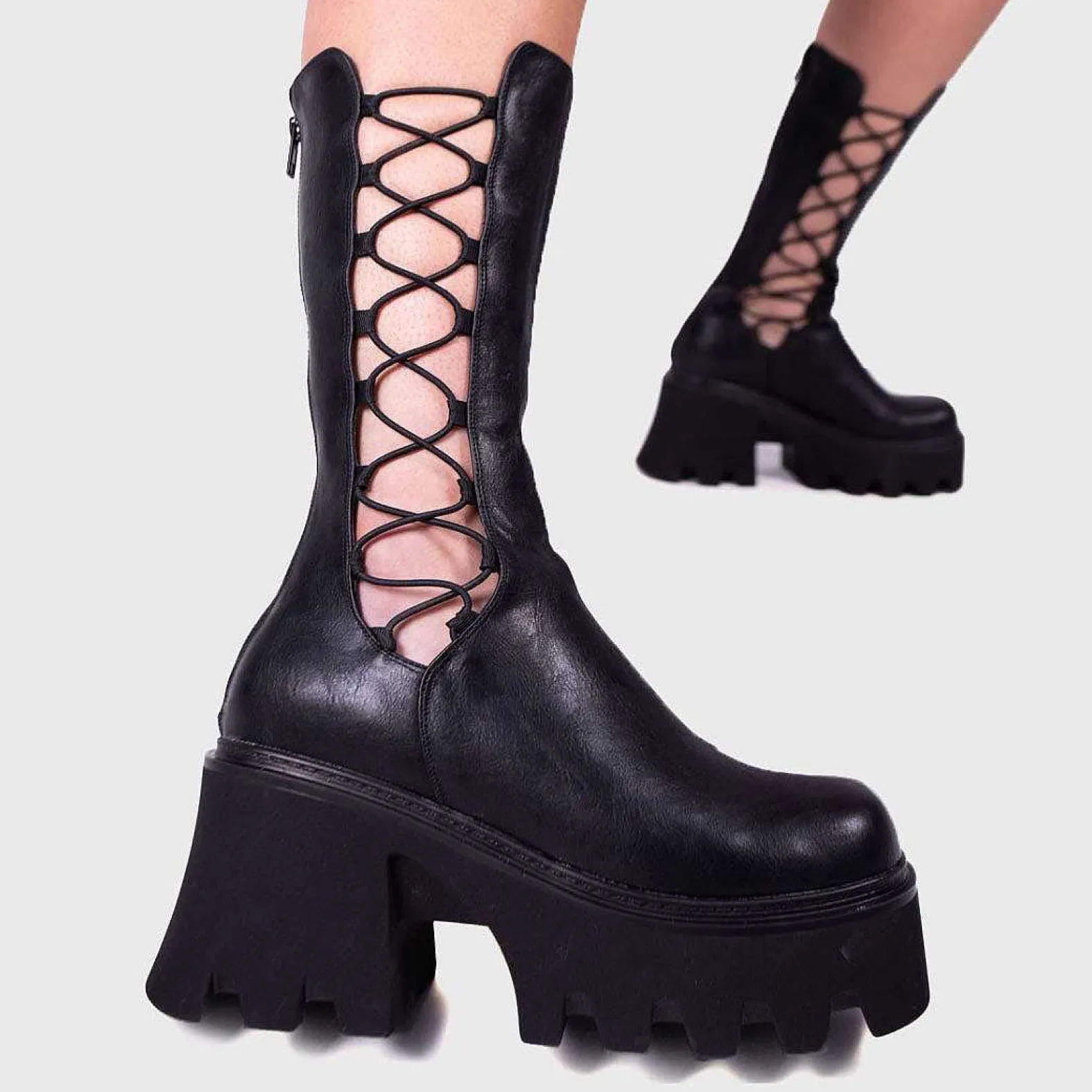 Lamoda Calf>Your Soul Chunky Platform Calf Boots